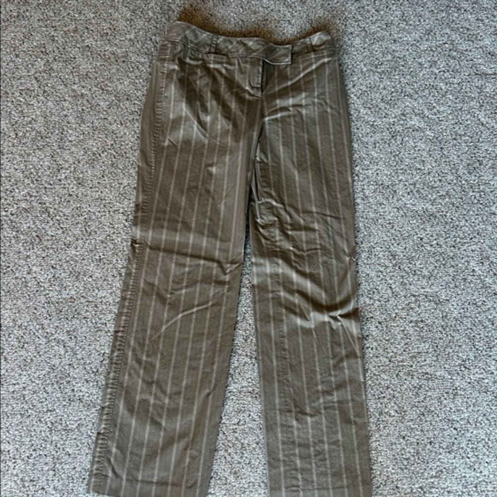 LOFT Ann Beige Striped Pants